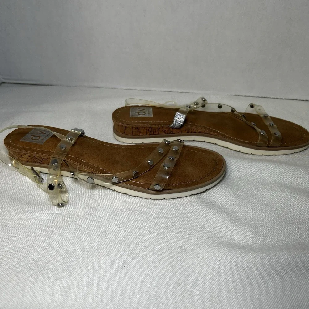 Dolce‎ Vita DV Sandals size 9 Clear Straps Buckle comfy Casual Fun